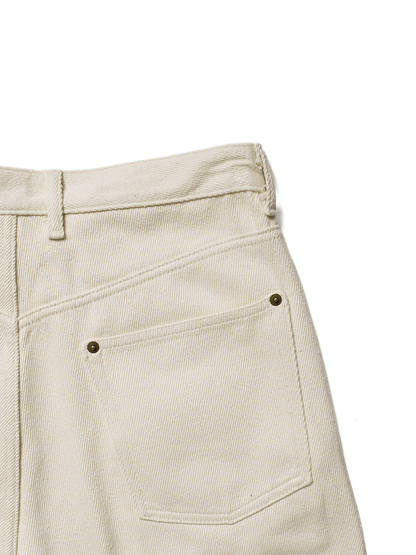 SILK NEP DENIM PANTS｜WHITE