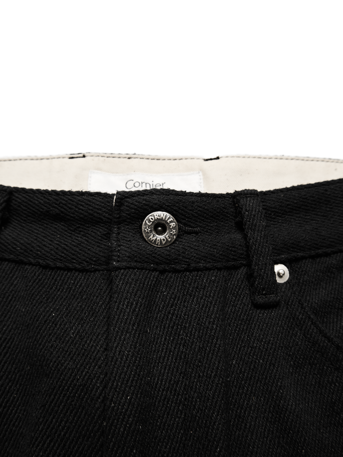 SILK NEP DENIM PANTS｜BLACK