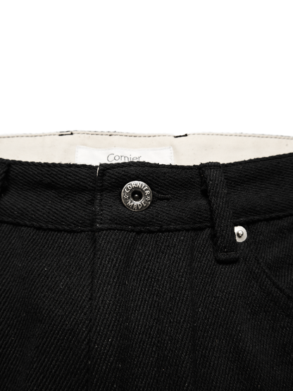 SILK NEP DENIM PANTS｜BLACK