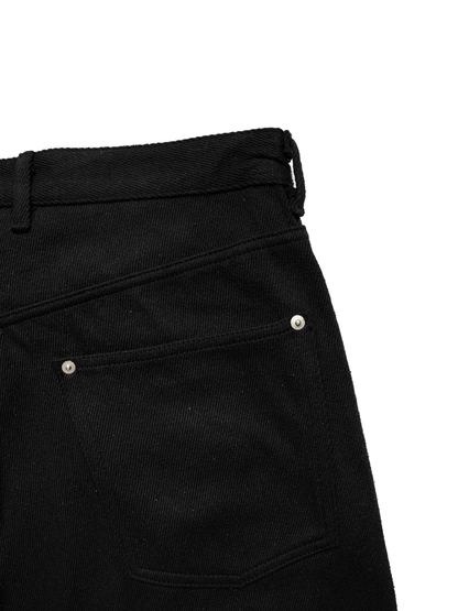SILK NEP DENIM PANTS｜BLACK