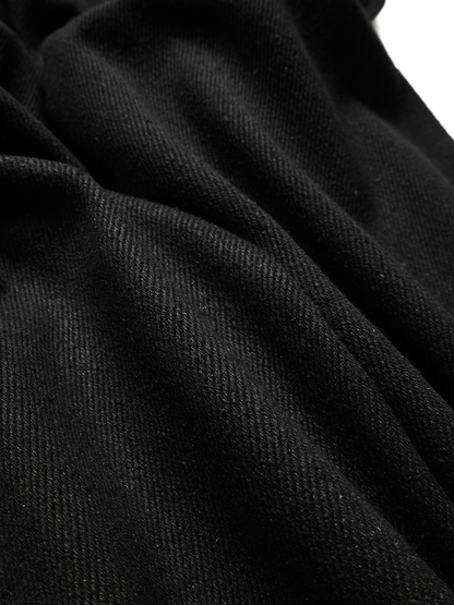 SILK NEP DENIM PANTS｜BLACK