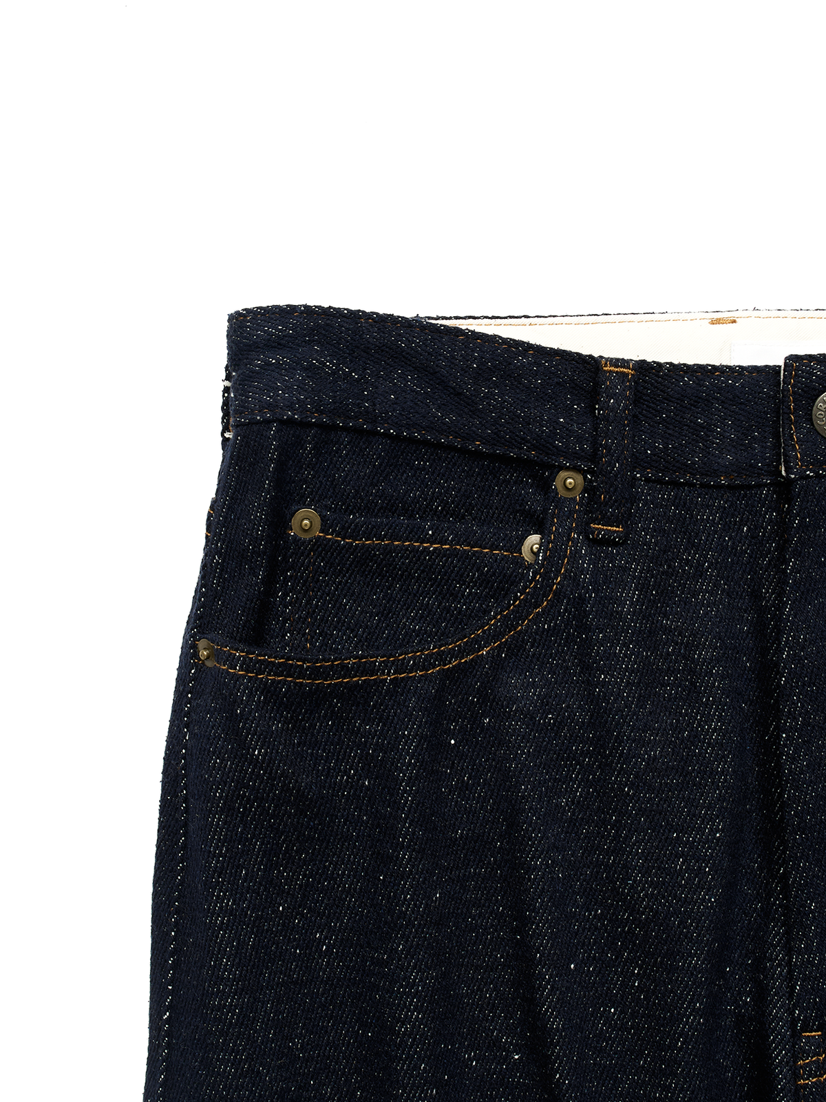 SILK NEP DENIM PANTS｜DARK NAVY