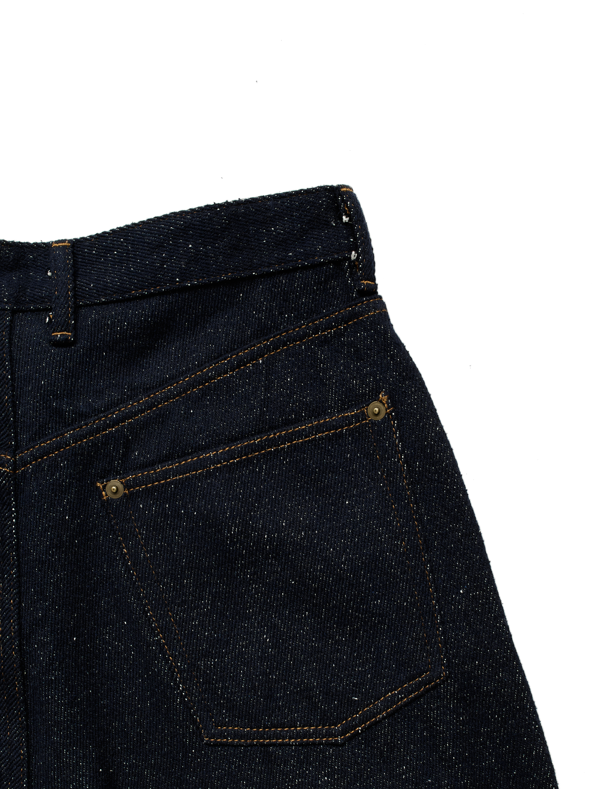 SILK NEP DENIM PANTS｜DARK NAVY