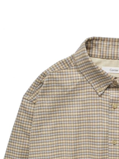SILK FLANNEL CHECK SHIRTS｜YELLOW CHECK