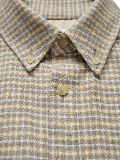 SILK FLANNEL CHECK SHIRTS｜YELLOW CHECK
