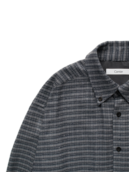 SILK FLANNEL CHECK SHIRTS｜NAVY CHECK