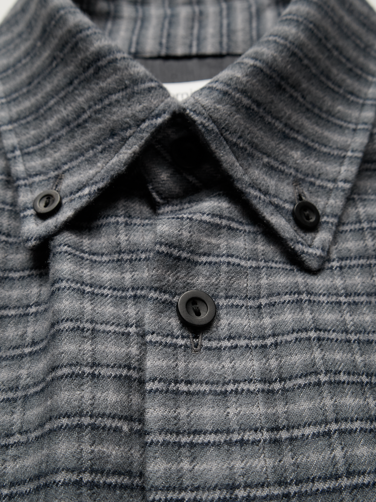 SILK FLANNEL CHECK SHIRTS｜NAVY CHECK