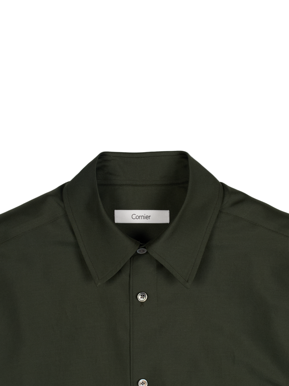 BRAZIL SILK/COTTON REGULAR COLLAR  SHIRTS｜KHAKI