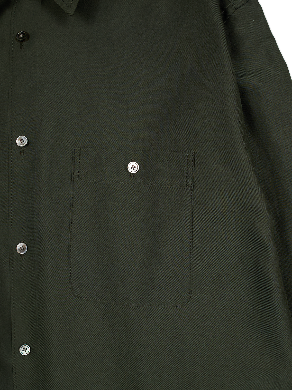 BRAZIL SILK/COTTON REGULAR COLLAR  SHIRTS｜KHAKI