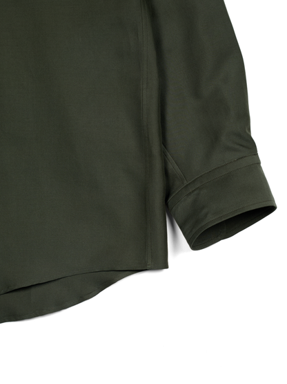 BRAZIL SILK/COTTON REGULAR COLLAR  SHIRTS｜KHAKI