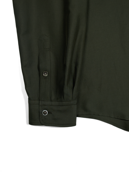BRAZIL SILK/COTTON REGULAR COLLAR  SHIRTS｜KHAKI