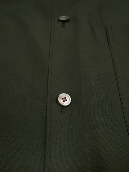 BRAZIL SILK/COTTON REGULAR COLLAR  SHIRTS｜KHAKI