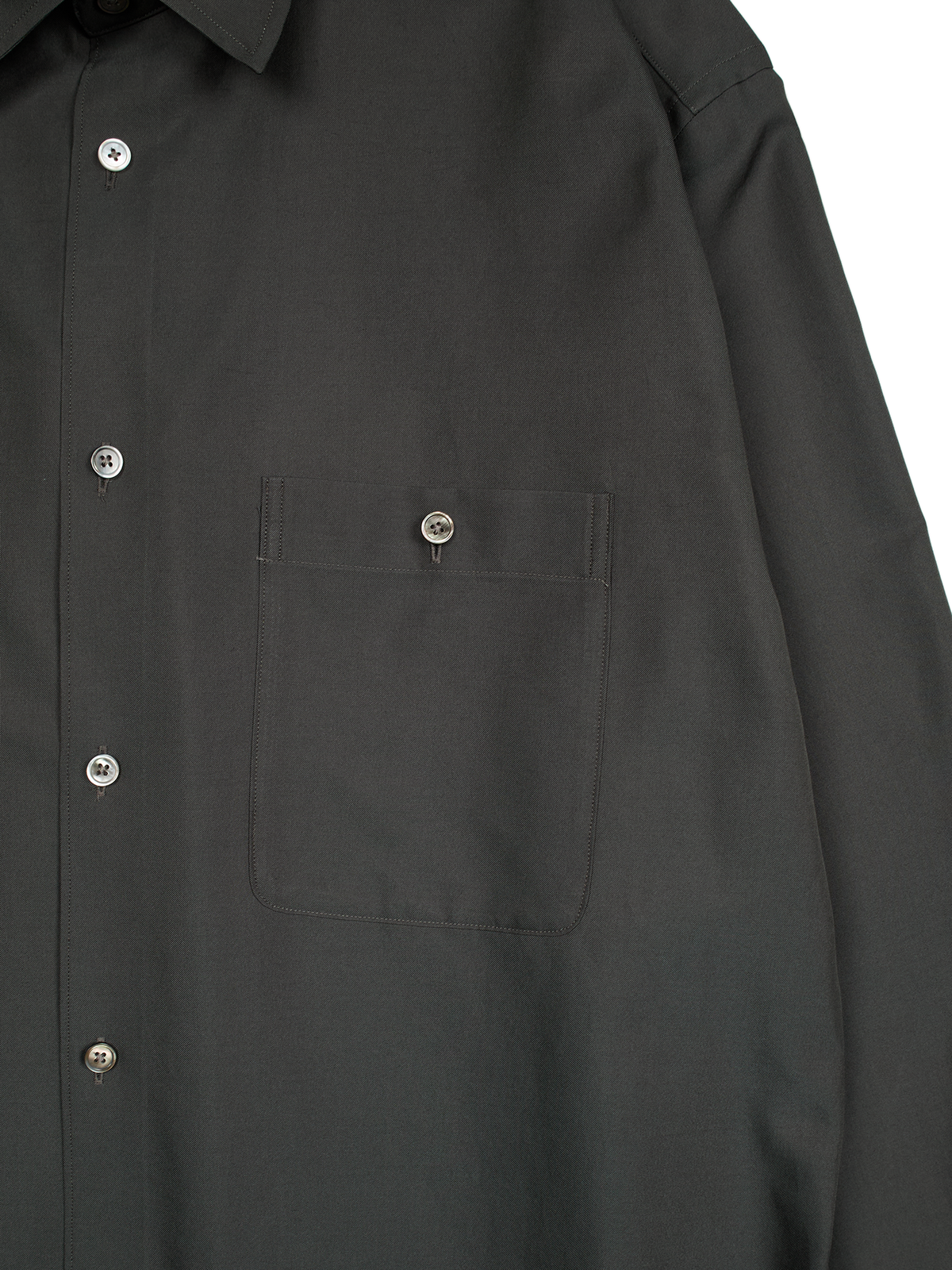 BRAZIL SILK/COTTON REGULAR COLLAR  SHIRTS｜BROWN CHARCOAL