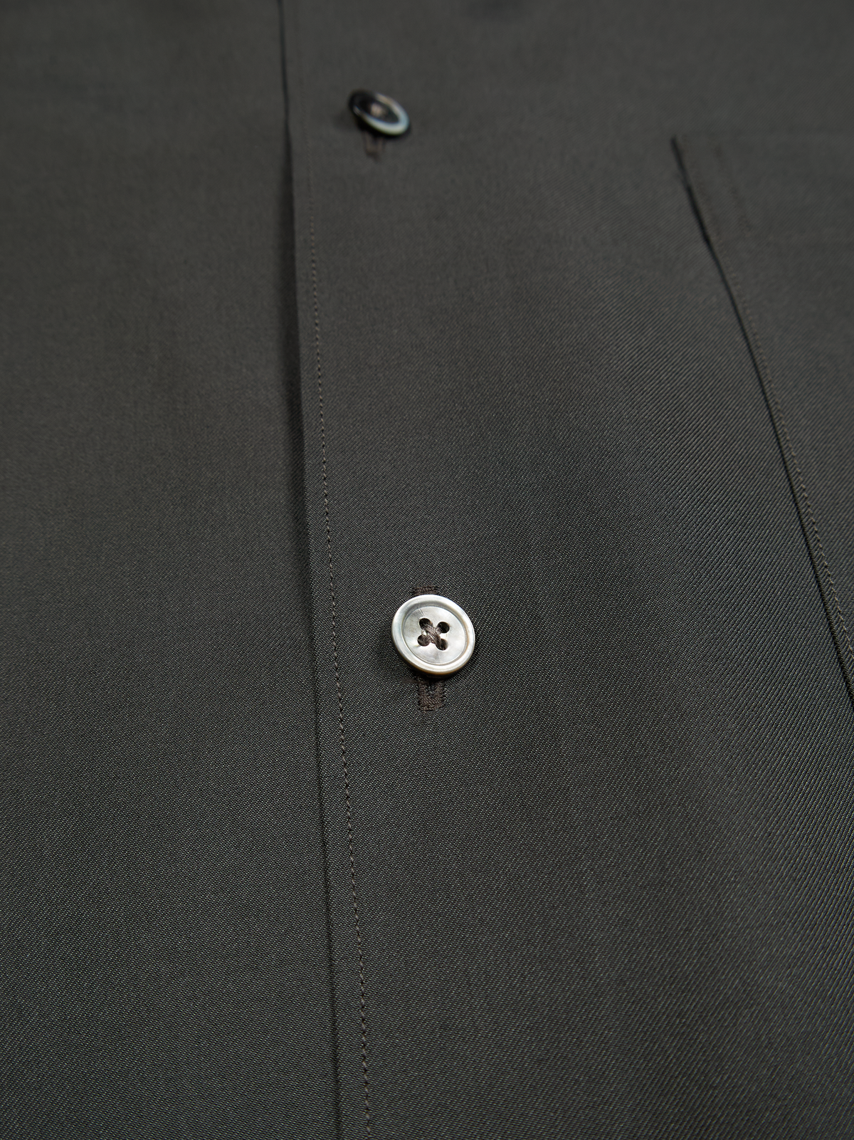 BRAZIL SILK/COTTON REGULAR COLLAR  SHIRTS｜BROWN CHARCOAL