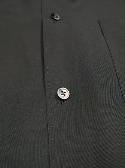 BRAZIL SILK/COTTON REGULAR COLLAR  SHIRTS｜BROWN CHARCOAL