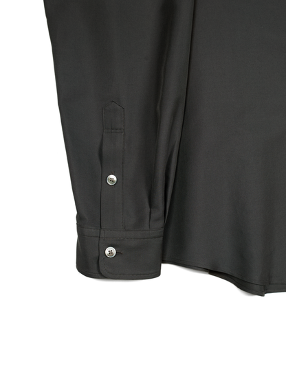 BRAZIL SILK/COTTON REGULAR COLLAR  SHIRTS｜BROWN CHARCOAL