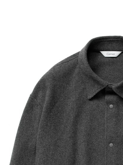Super180’s WOOL FLEECE SHIRTS｜TOP GRAY