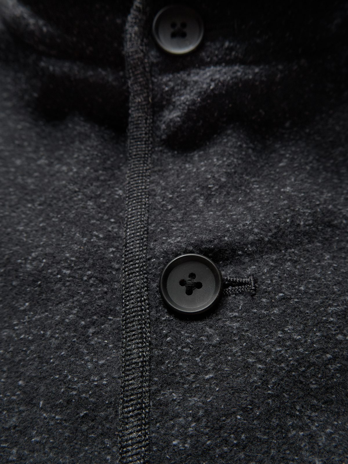 Super140's WOOL/SILK PILE MOSSER VEST｜CHARCOAL