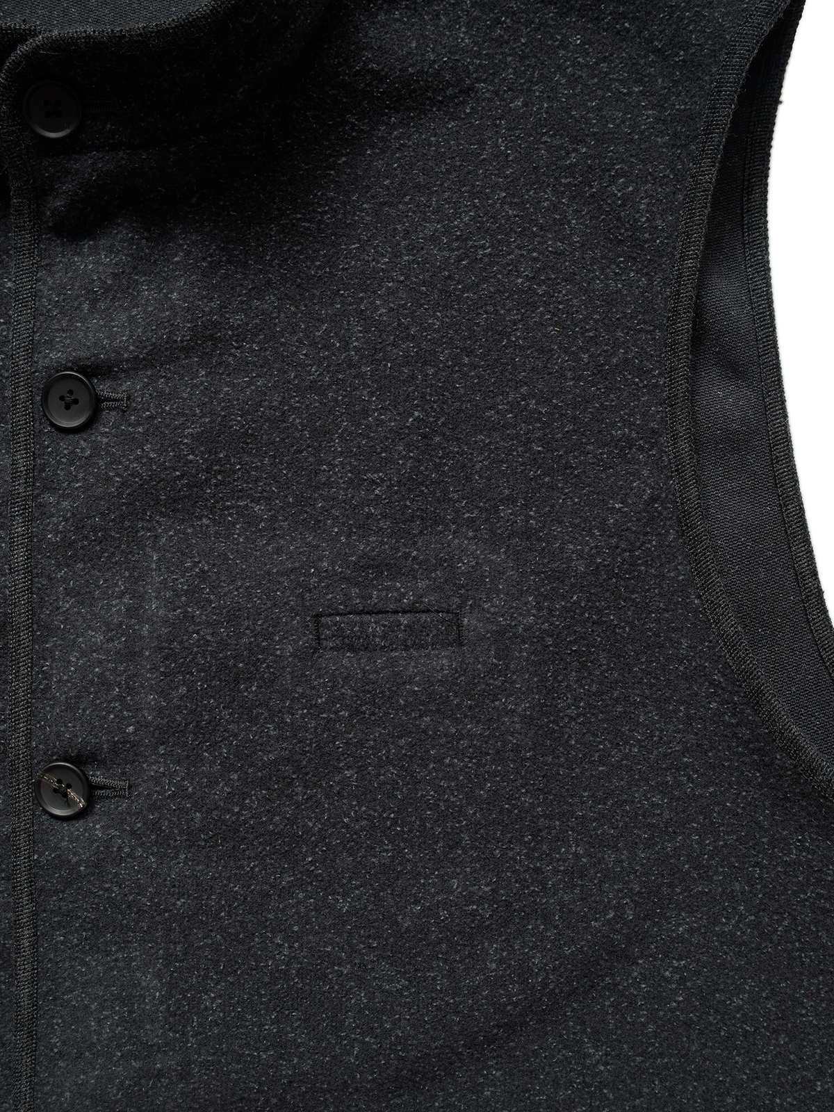 Super140's WOOL/SILK PILE MOSSER VEST｜CHARCOAL