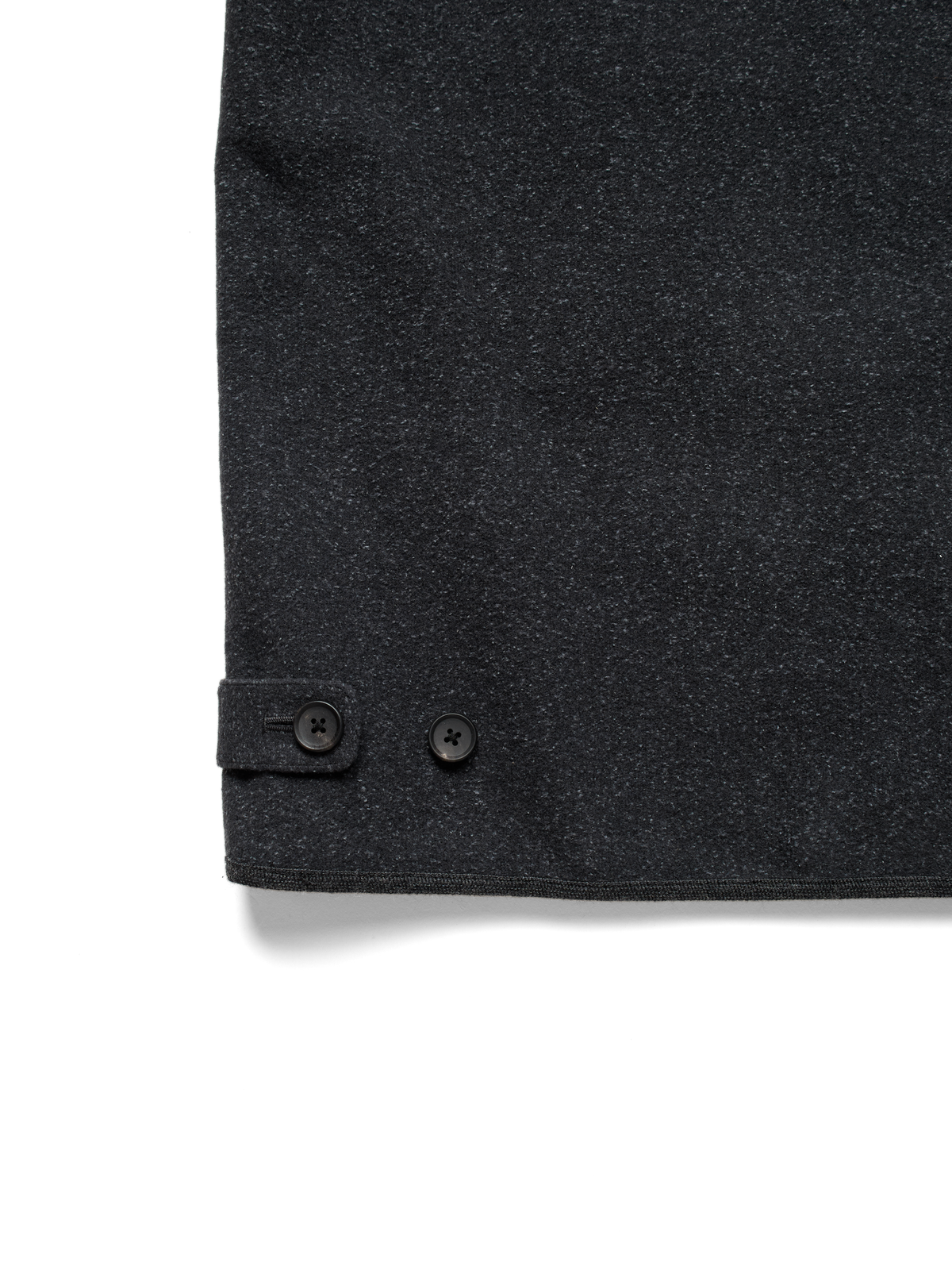 Super140's WOOL/SILK PILE MOSSER VEST｜CHARCOAL