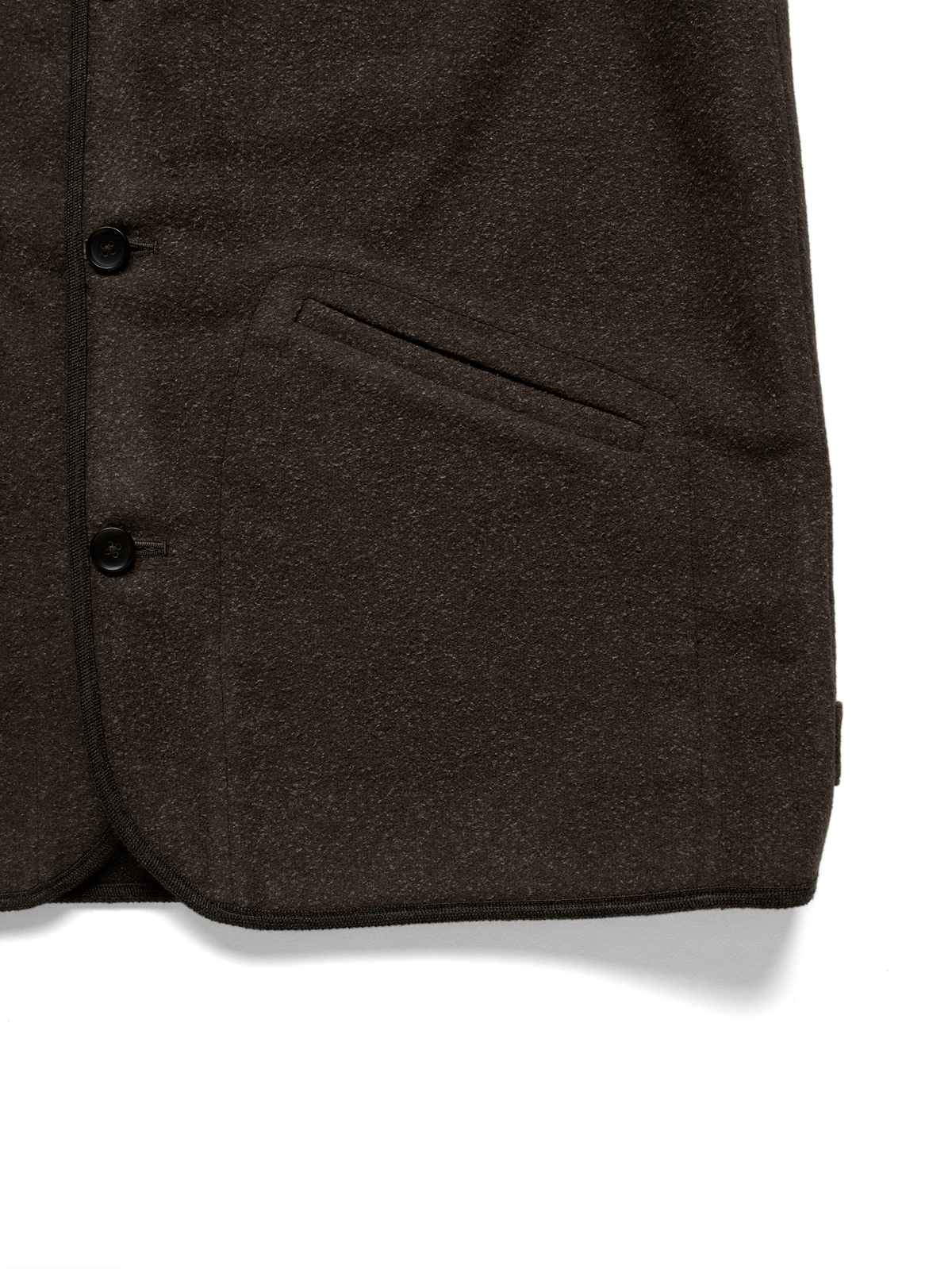 Super140's WOOL/SILK PILE MOSSER VEST｜BROWN