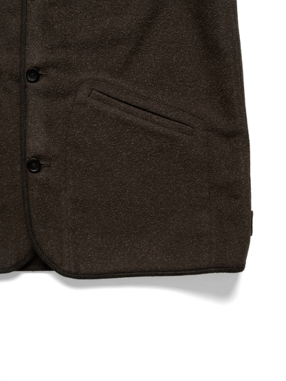 Super140's WOOL/SILK PILE MOSSER VEST｜BROWN
