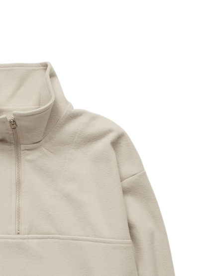 Super180’s WOOL FLEECE PULLOVER for WOMEN｜PARCHMENT