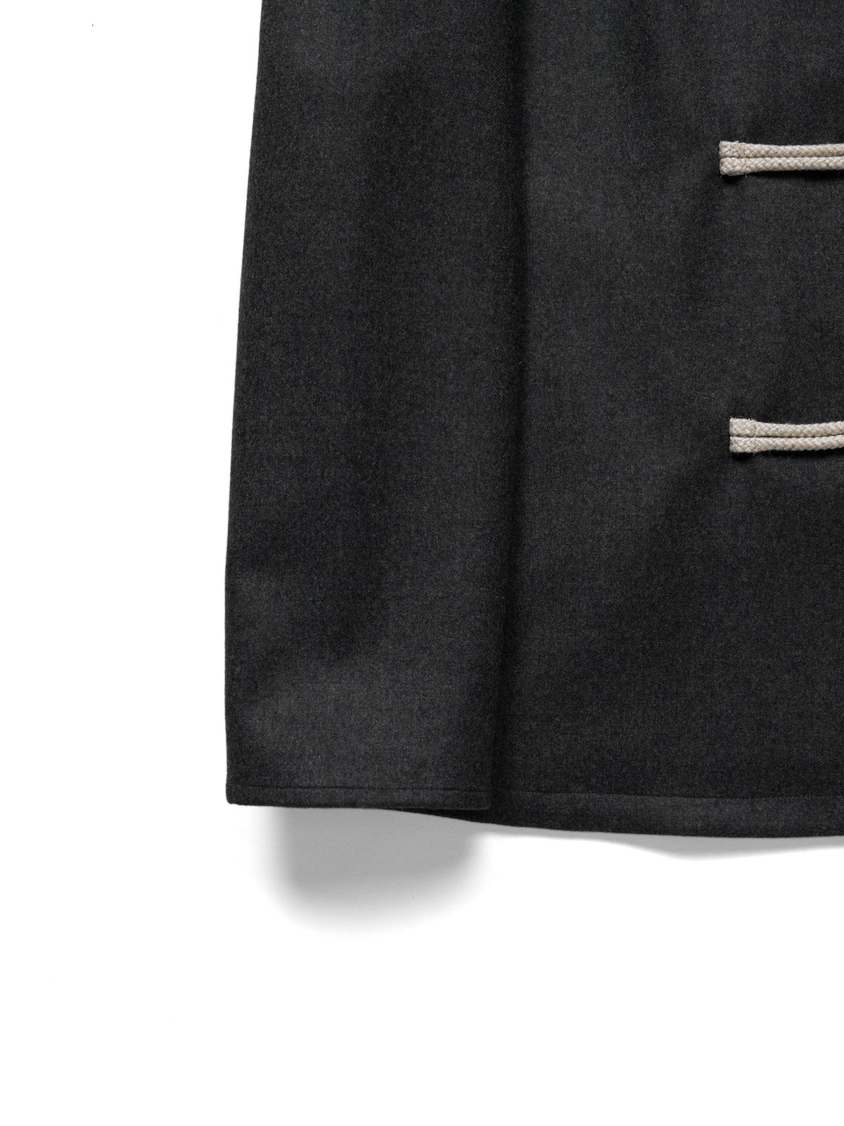Super160’s WORSTED WOOL MELTON TOGGLE JACKET for WOMEN｜TOP CHARCOAL