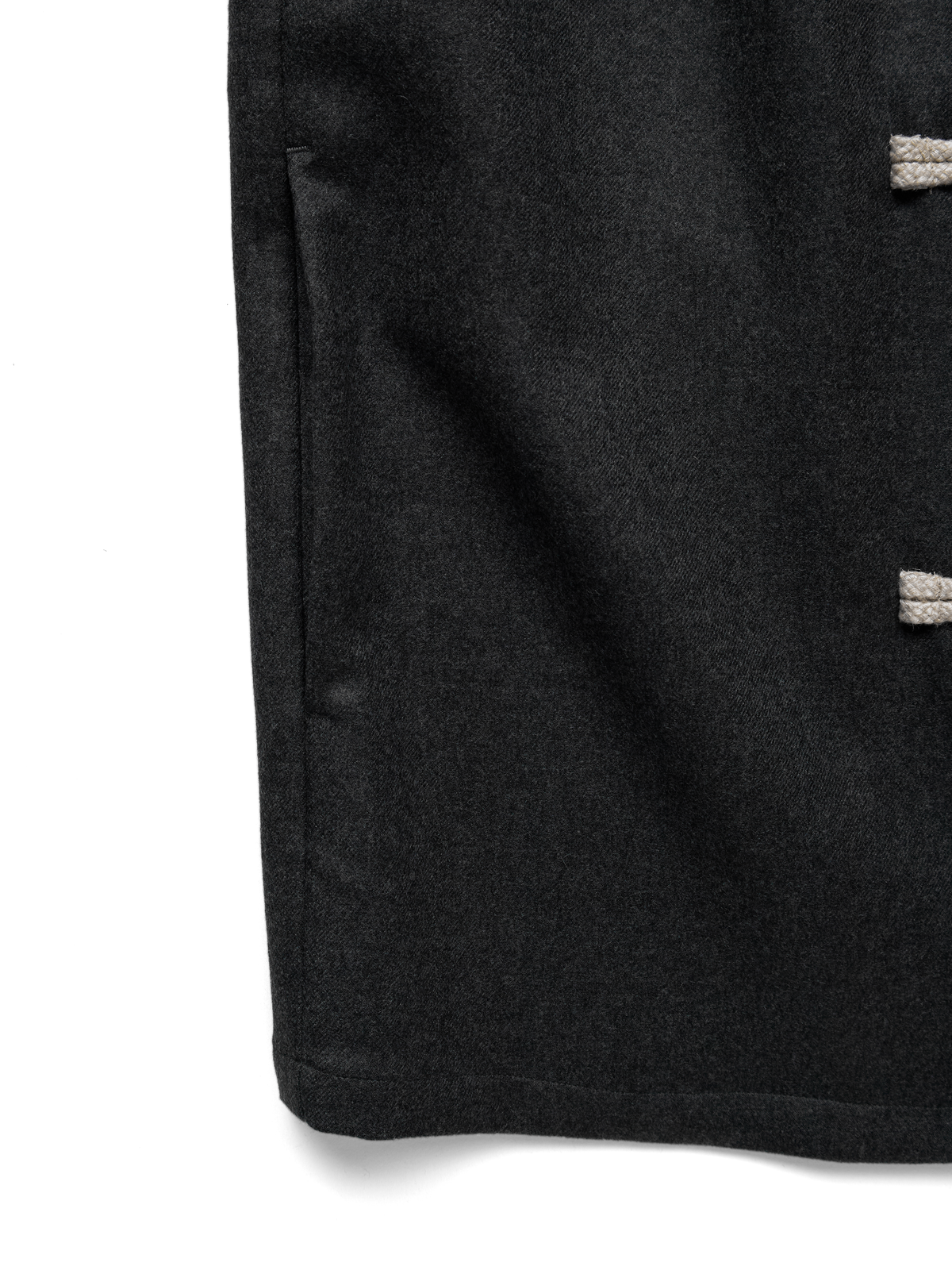 Super160’s WORSTED WOOL MELTON TOGGLE JACKET for WOMEN｜TOP CHARCOAL