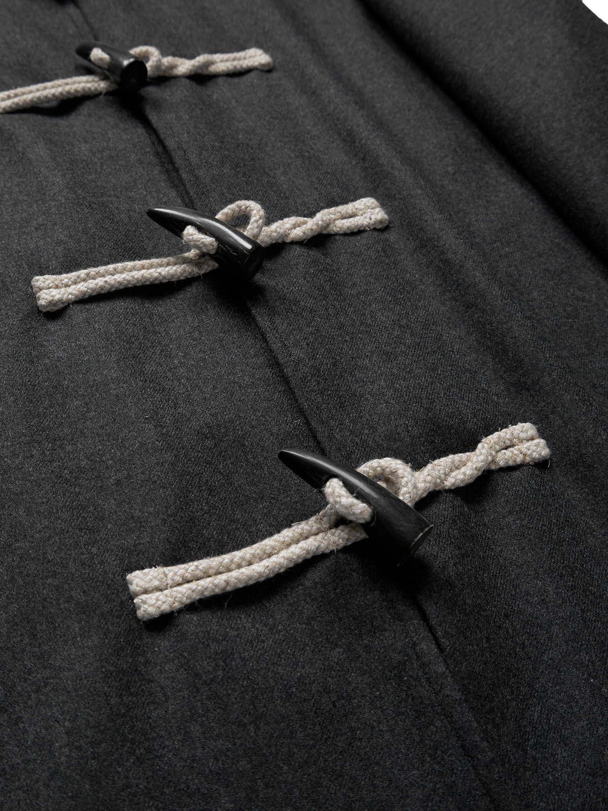 Super160’s WORSTED WOOL MELTON TOGGLE JACKET for WOMEN｜TOP CHARCOAL