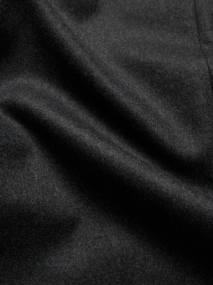 Super160’s WORSTED WOOL MELTON TOGGLE JACKET for WOMEN｜TOP CHARCOAL