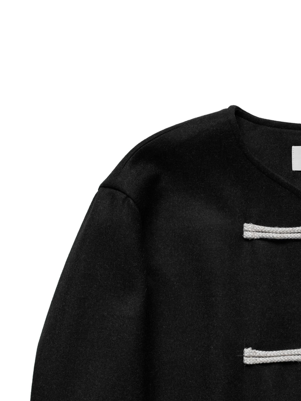 Super160’s WORSTED WOOL MELTON TOGGLE JACKET for WOMEN｜TOP BLACK