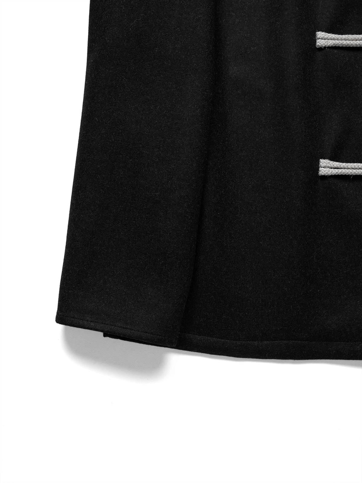 Super160’s WORSTED WOOL MELTON TOGGLE JACKET for WOMEN｜TOP BLACK
