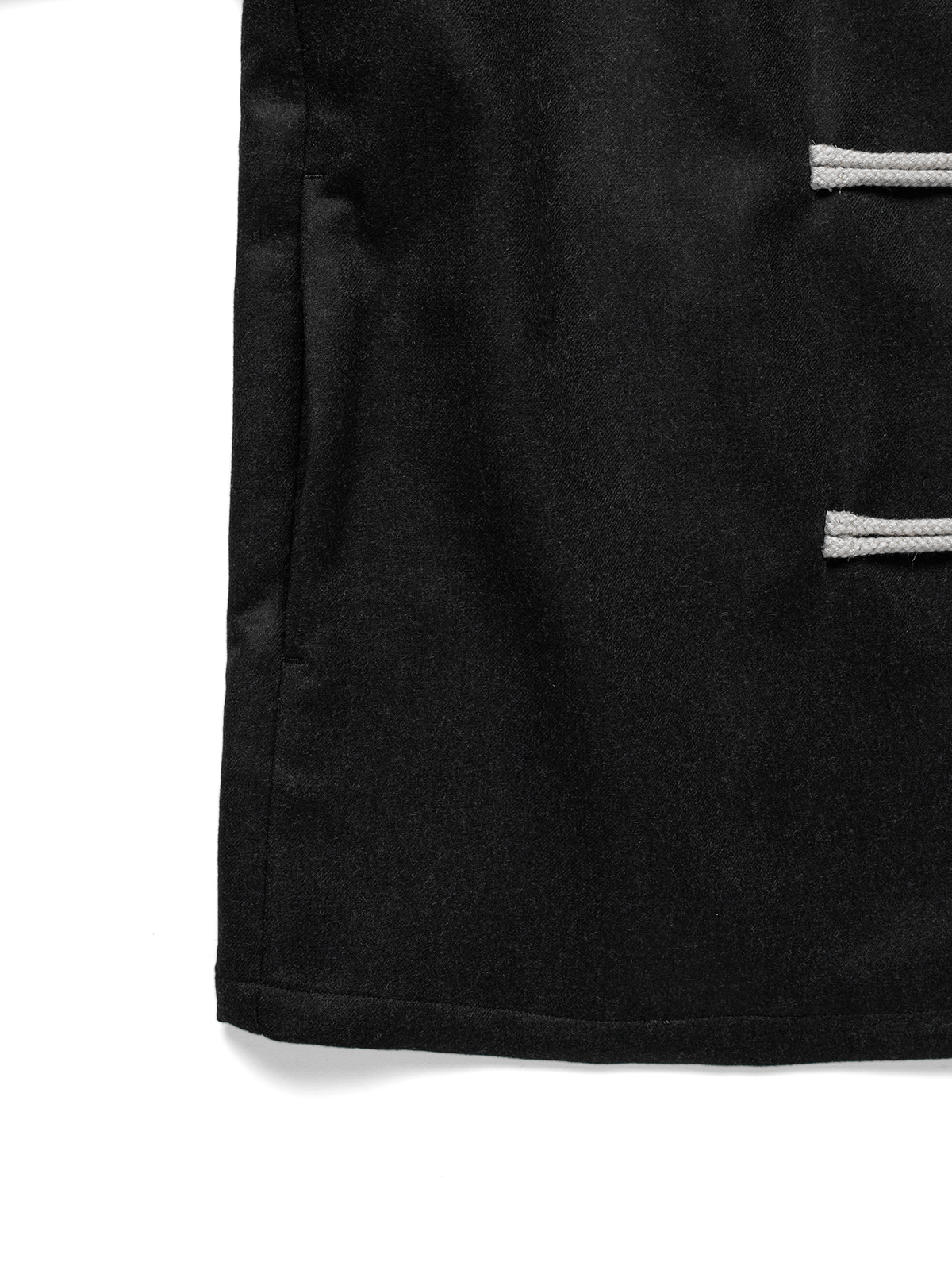 Super160’s WORSTED WOOL MELTON TOGGLE JACKET for WOMEN｜TOP BLACK