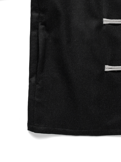 Super160’s WORSTED WOOL MELTON TOGGLE JACKET for WOMEN｜TOP BLACK