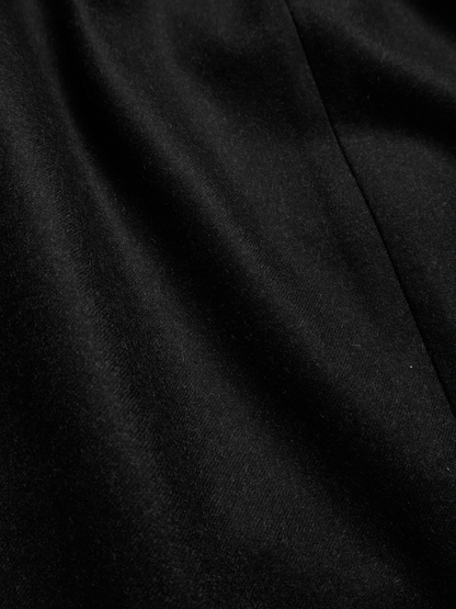 Super160’s WORSTED WOOL MELTON TOGGLE JACKET for WOMEN｜TOP BLACK