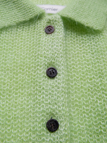 MOHAIR/SILK POLO SHIRTS｜MINT