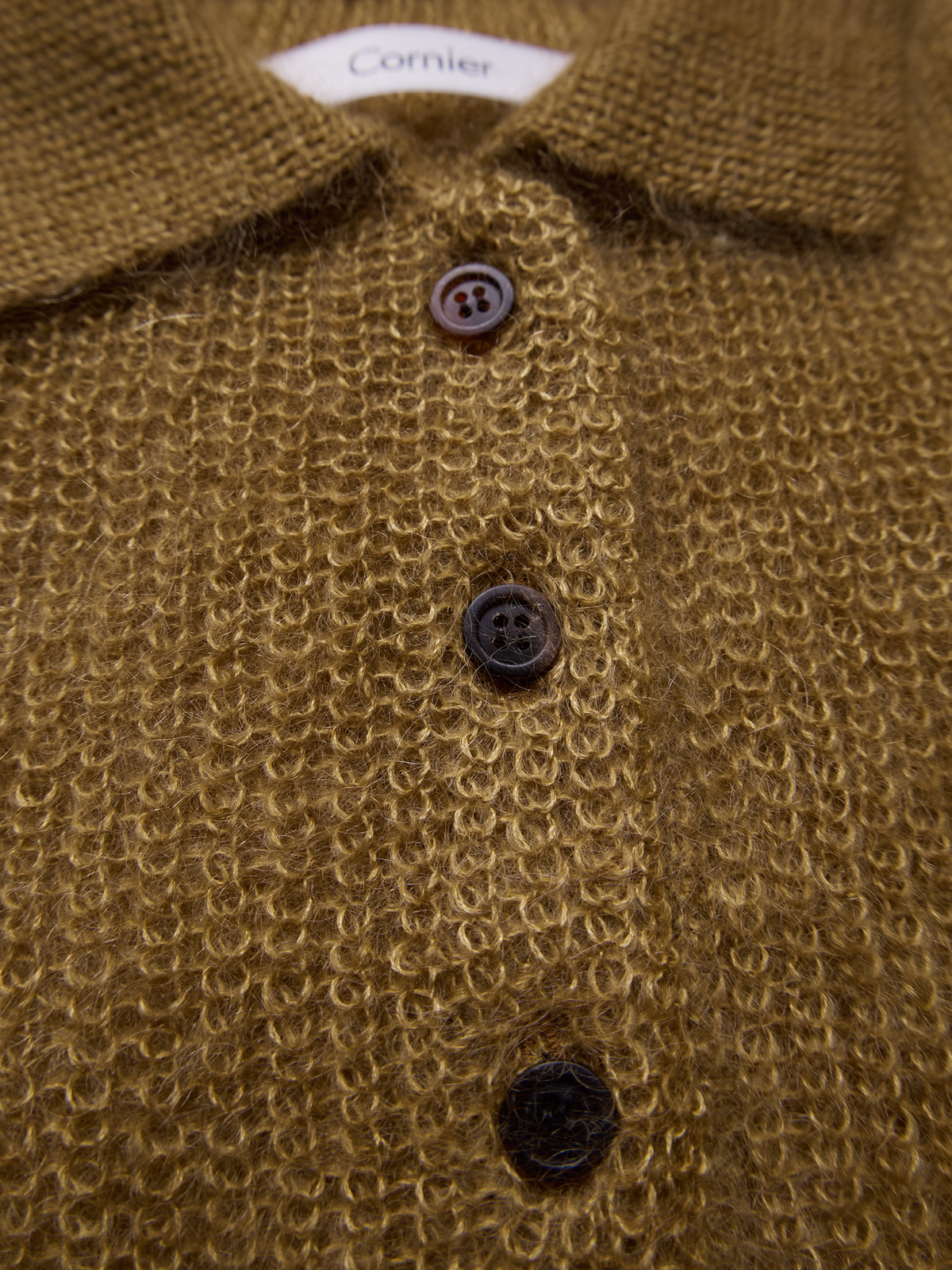 MOHAIR/SILK POLO SHIRTS｜CAMEL