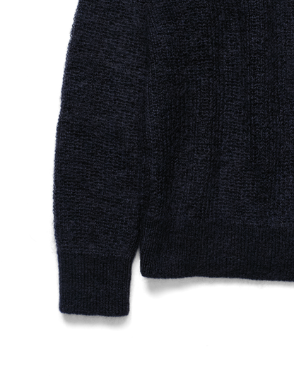 MOHAIR/SILK POLO SHIRTS｜DARK NAVY