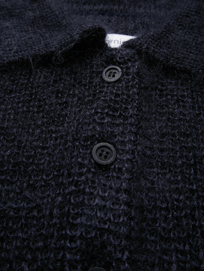 MOHAIR/SILK POLO SHIRTS｜DARK NAVY