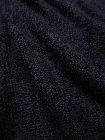MOHAIR/SILK POLO SHIRTS｜DARK NAVY