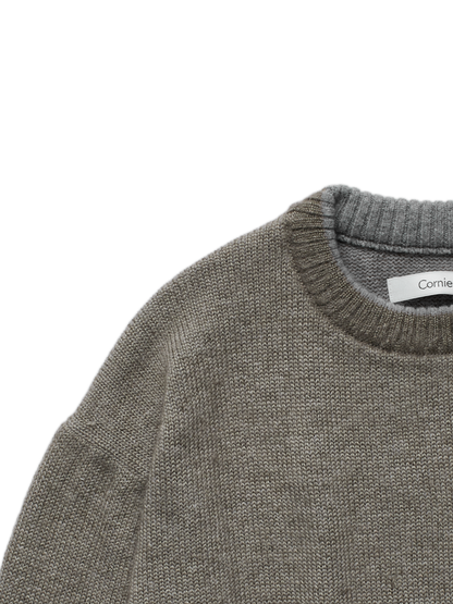 WOOL/MOHAIR/SILK SWEATER｜ASH MOCHA