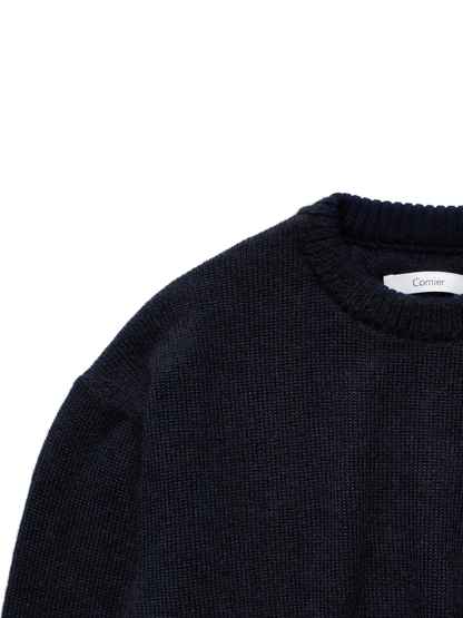 WOOL/MOHAIR/SILK SWEATER｜NAVY