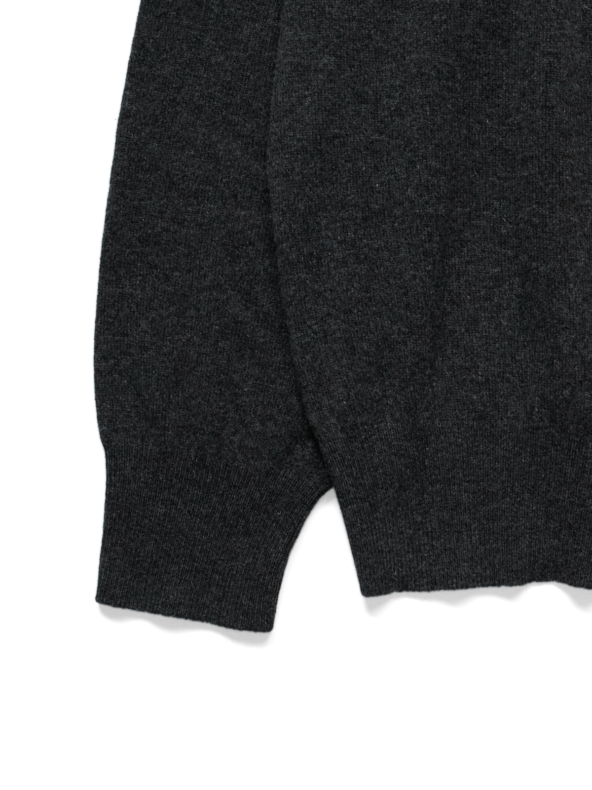 Super170's WOOL KNIT HIGH-NECK CARDIGAN｜CHARCOAL