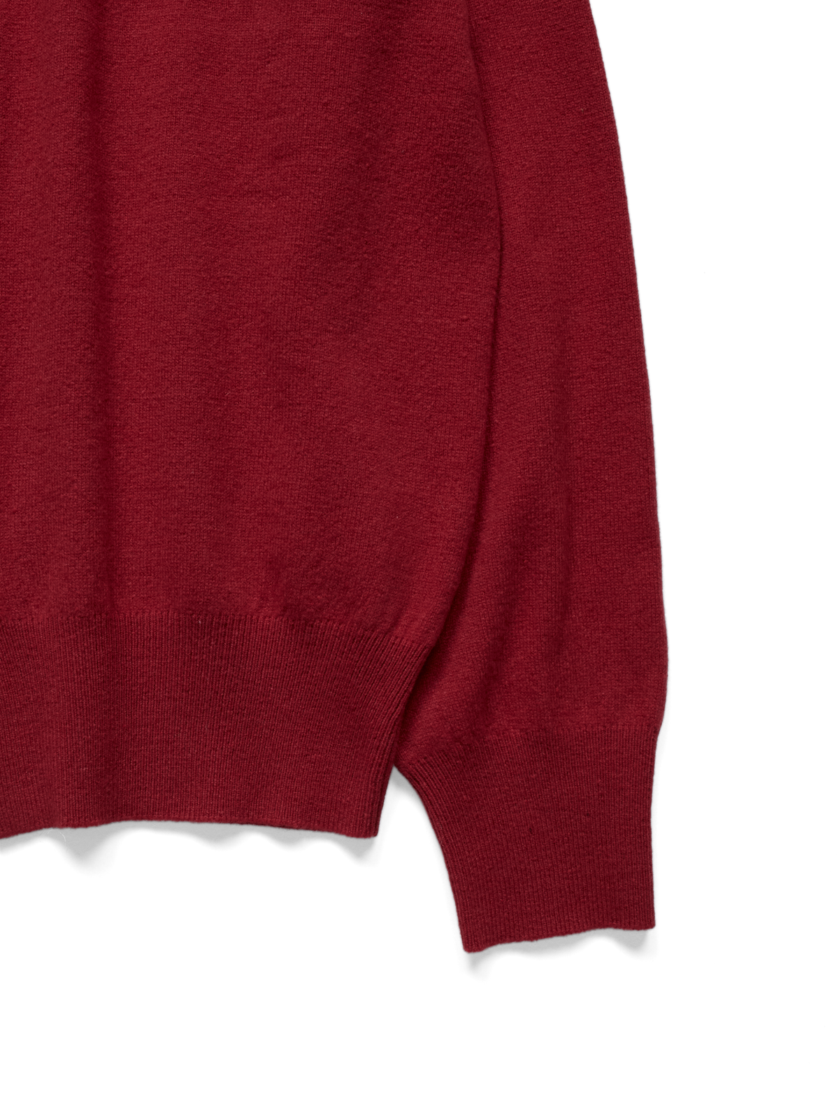 Super170's WOOL KNIT HIGH-NECK CARDIGAN｜RED