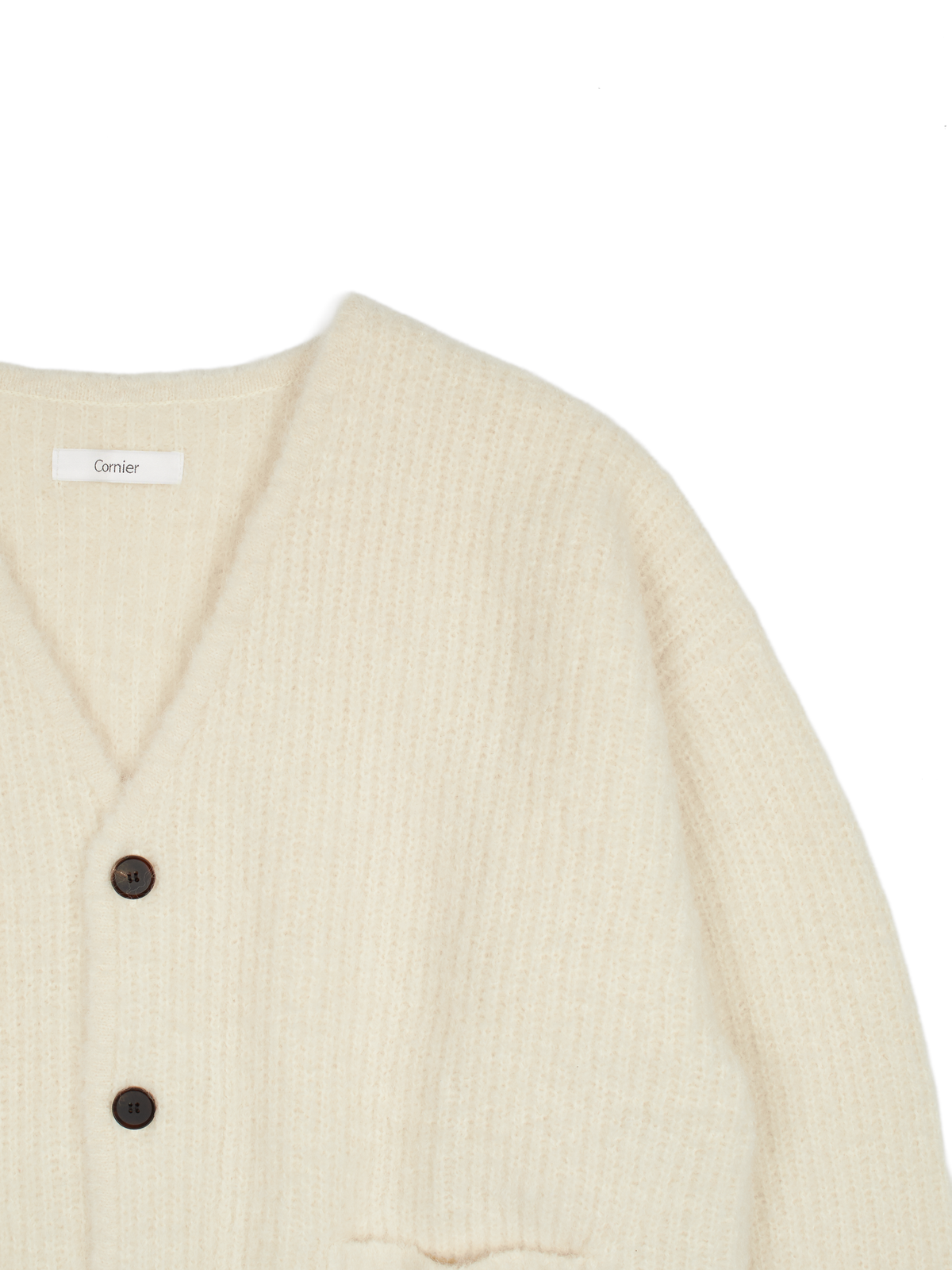 ALPACA/WOOL V-NECK CARDIGAN｜WHITE