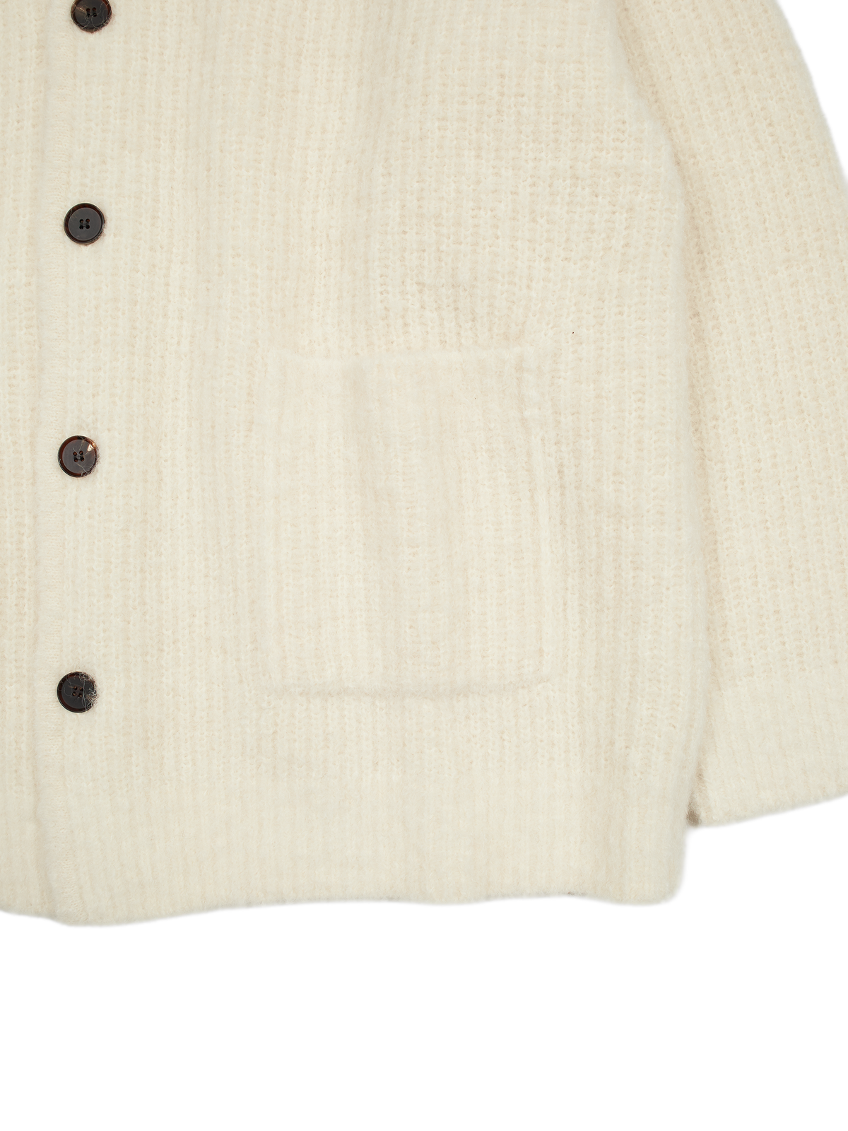 ALPACA/WOOL V-NECK CARDIGAN｜WHITE