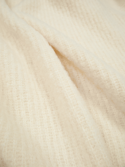 ALPACA/WOOL V-NECK CARDIGAN｜WHITE