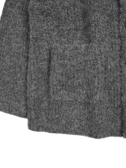 ALPACA/WOOL V-NECK CARDIGAN｜CHARCOAL