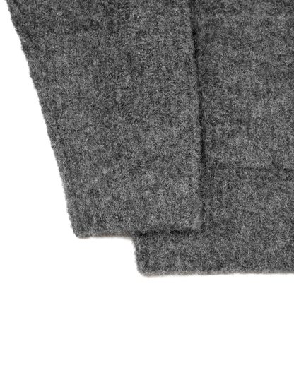 ALPACA/WOOL V-NECK CARDIGAN｜CHARCOAL